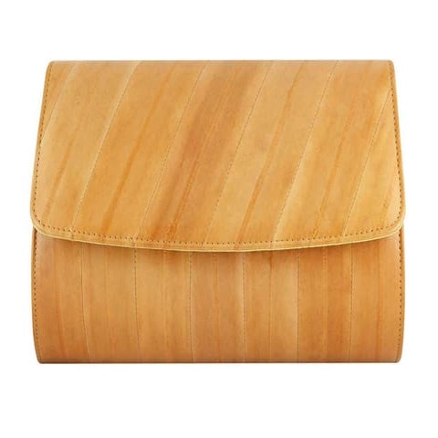 Genuine eel leather bag eel beve50 beige