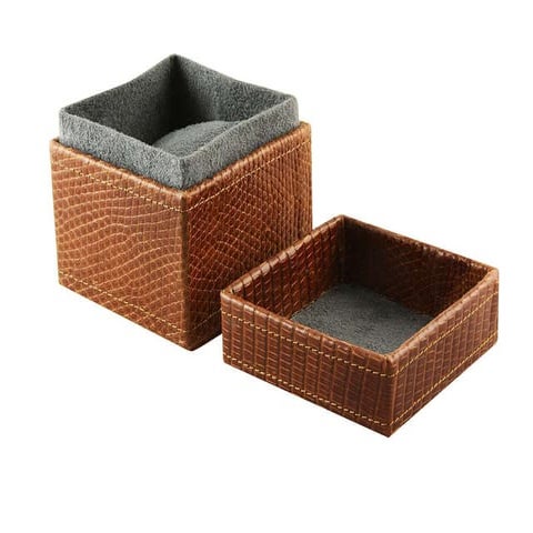 Genuine lizard leather watch  jewelry box lizwbox01 tan