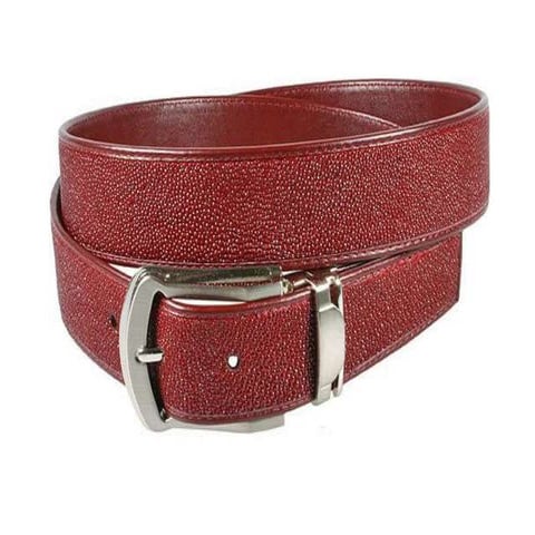 Genuine stingray leather belt 102 rr burgundy