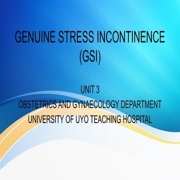 STRESS URINARY INCONTINENCE | PPTX