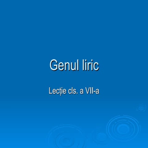 Genul liric