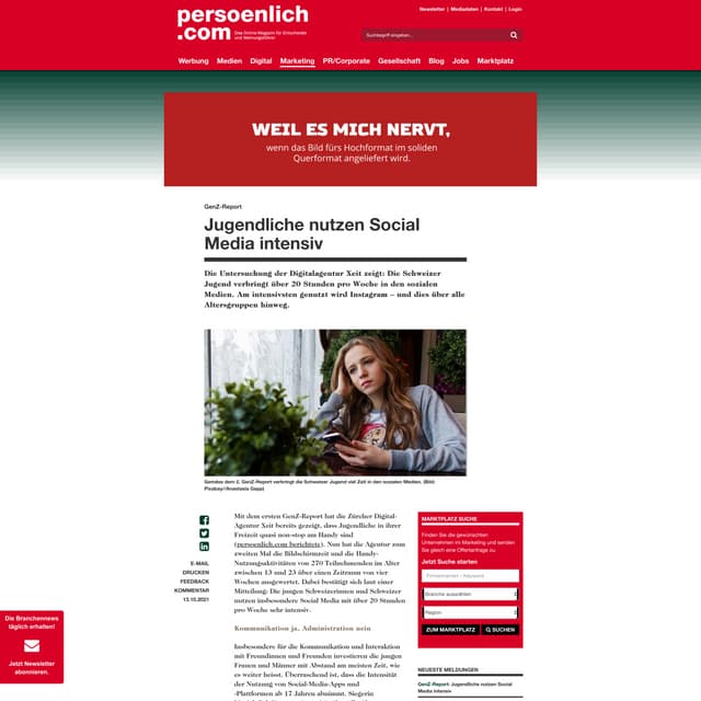 GenZ-Report: Jugendliche nutzen Social Media intensiv