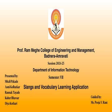 Slangs and Vocabulary Learning Application | PDF