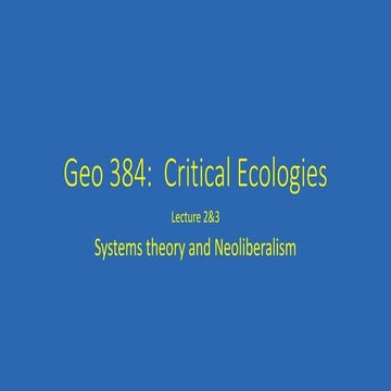 Geo 384 soc systems neoliberalism