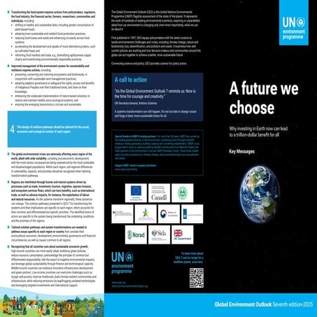 UNEP Global Environment Outlook : GEO7-Key-Messages