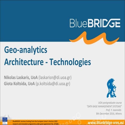 Geo-analytics Architecture - Technologies