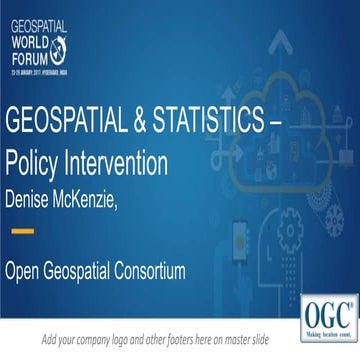 2017 Geospatial World Forum - Geo and Statistics