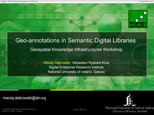 Geo-annotations in Semantic Digital Libraries 