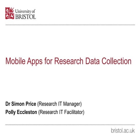 Mobile Apps for Research Data Collection