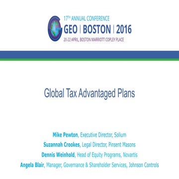 Global Tax-Advantaged Equity Compensation Plans