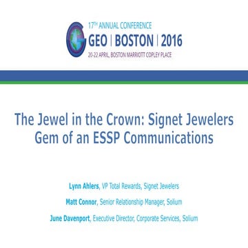 Jewel in the Crown: Signet Jewelers' Gem of an ESPP Communications Plan