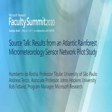 GeoCENS Source Talk: Results from an Atlantic Rainforest Micrometeorology Sen...