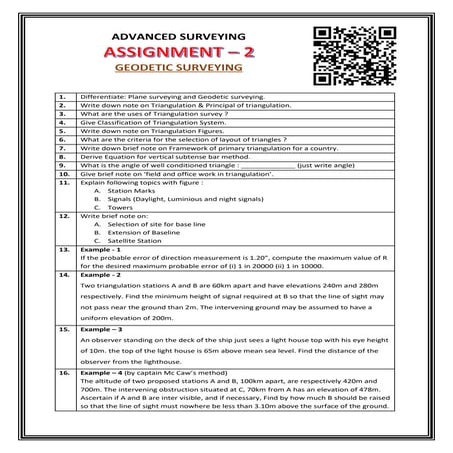 Geodetic surveying - Assignment | PDF