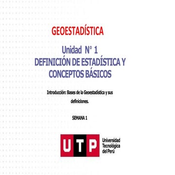 Geoestadistica Semana 1.pdf INTRODUCCION A LA GEOESTADISTICA