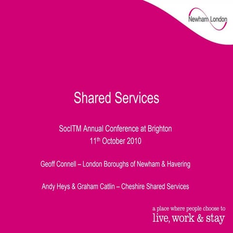 Geoff Connell London Borough of Newham - shared services