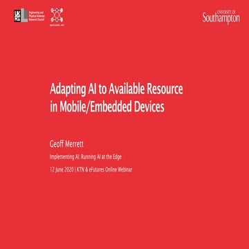 Implementing AI: Running AI at the Edge: Adapting AI to available resource in...