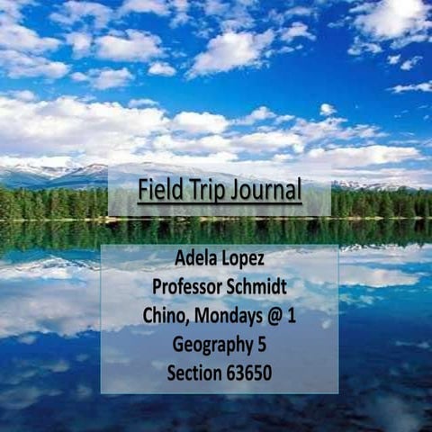 Geog5 field trip journal and Field Questions