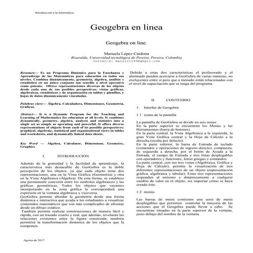 Introducción al uso de geogebra | PDF