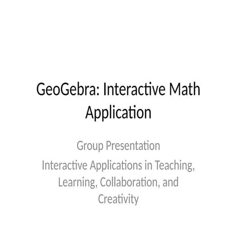 GeoGebra Tutorials | PPTX