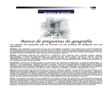 Preguntas tipo ICFES Geografia