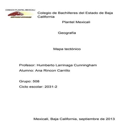 Mapa tectonico | PPTX