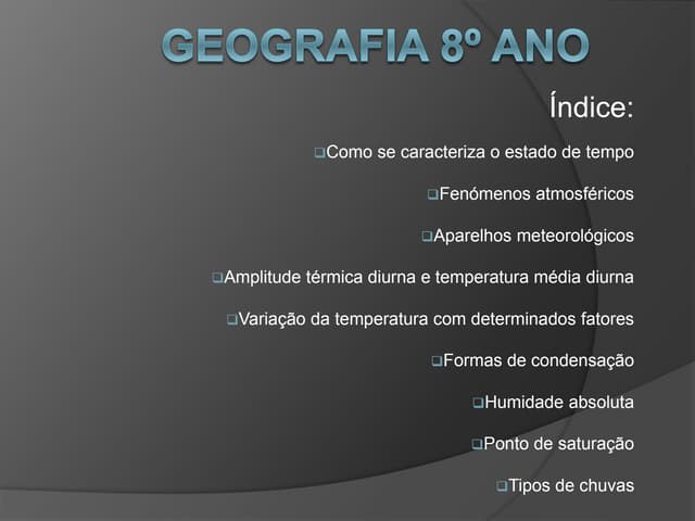 Geografia 8 ano- Clima