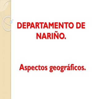 Geografia del departamento de nariño