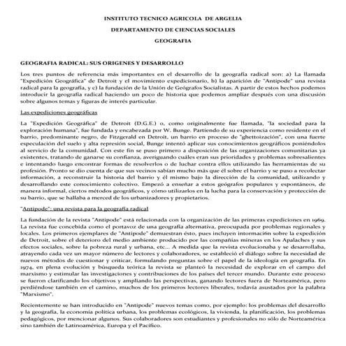 Geografia radical noveno