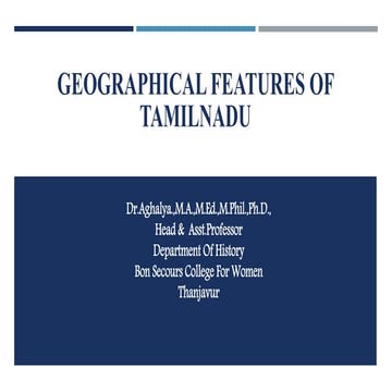 Geographical features of tamilnadu