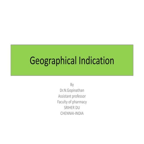 Geographical indication