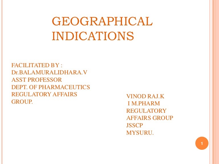 Geographical indication