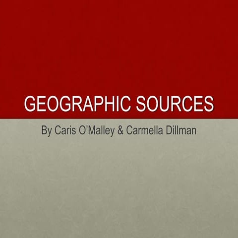 Geographic Sources  Dillman And O Malley