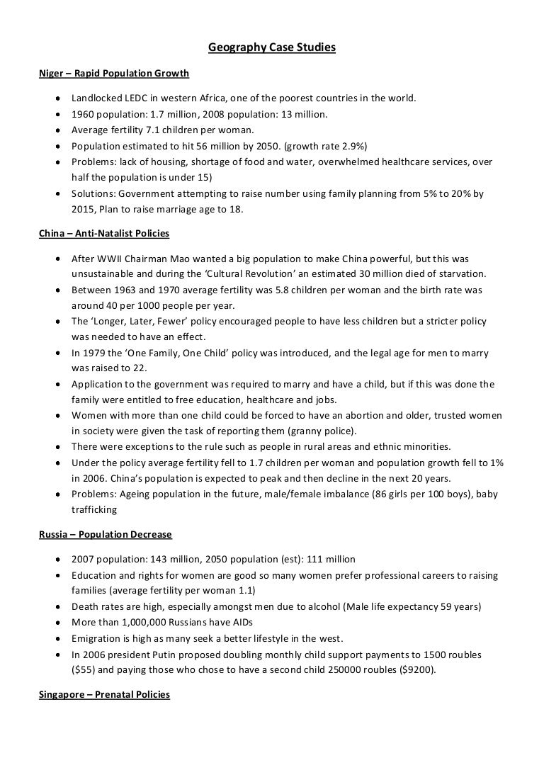 geography case study example