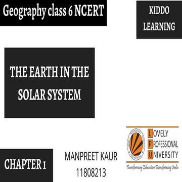 Chapter 1 Geography Class 6 (CBSE)