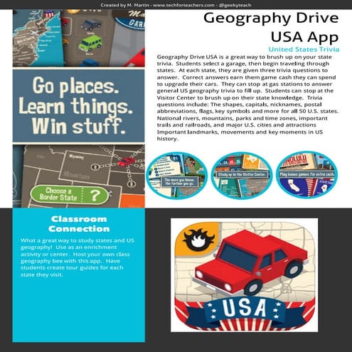 Geography Drive USA App Review