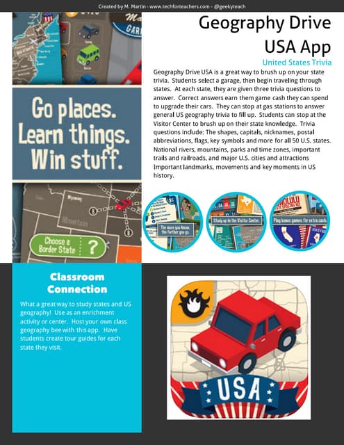 Geography Drive USA App Review