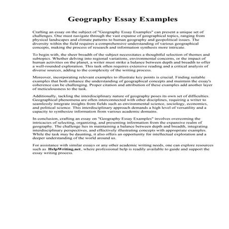 Geography Essay Examples : AQA A-Level Geography : 20 Mark Example ...