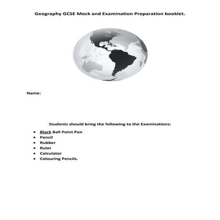 Geography gcse mock and examination preparation booklet