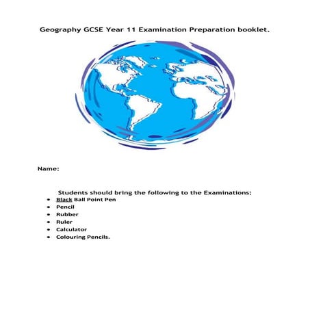 Geography gcse year 11 examination preparation booklet