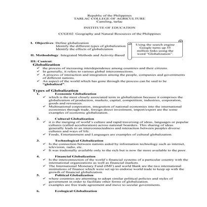 Globalization (My Report)