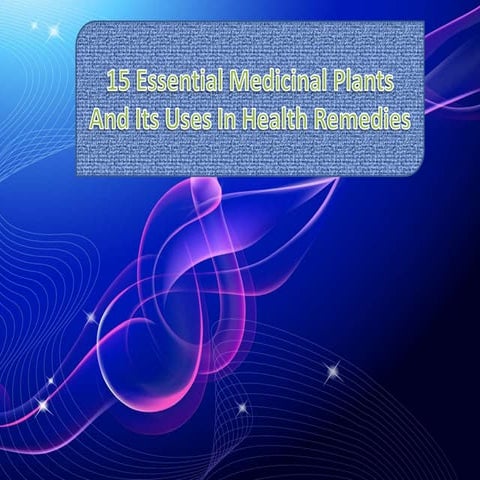 15 essential medicinal plants and its use in health remedies