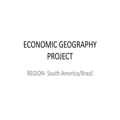 Economic Geography of Brazil