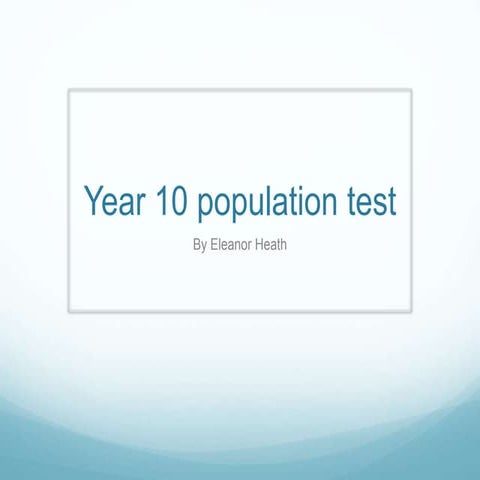 Geography test  population