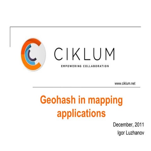 Geohash in mapping applications