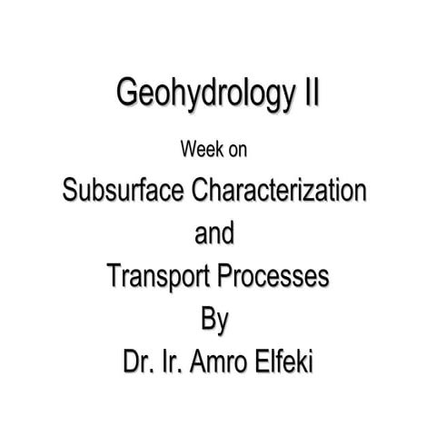 Geohydrology ii (1)