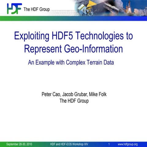 Exploiting HDF5 Technologies to Represent Geo-Information-An Example with Com...