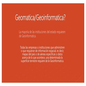 Geoinformatica Aplicada para instituciones publicas