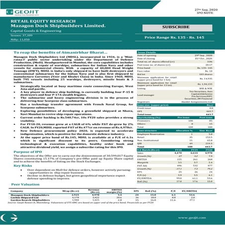 Geojit research mazagon_dock_shipbuilders_ltd__ipo_note