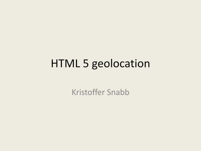 Geolocation