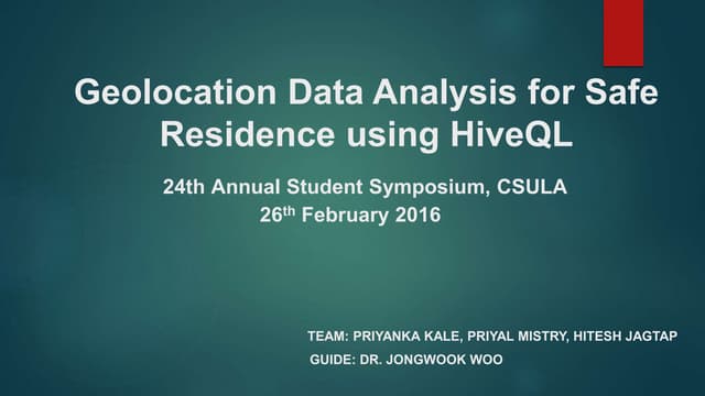 Geolocation analysis using HiveQL